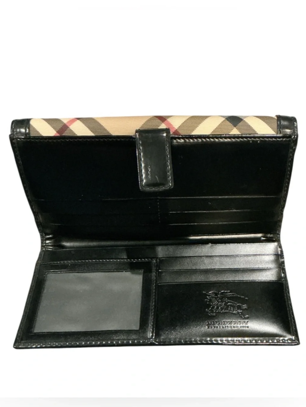 Authentic Burberry luxury designer signature nova check large wallet